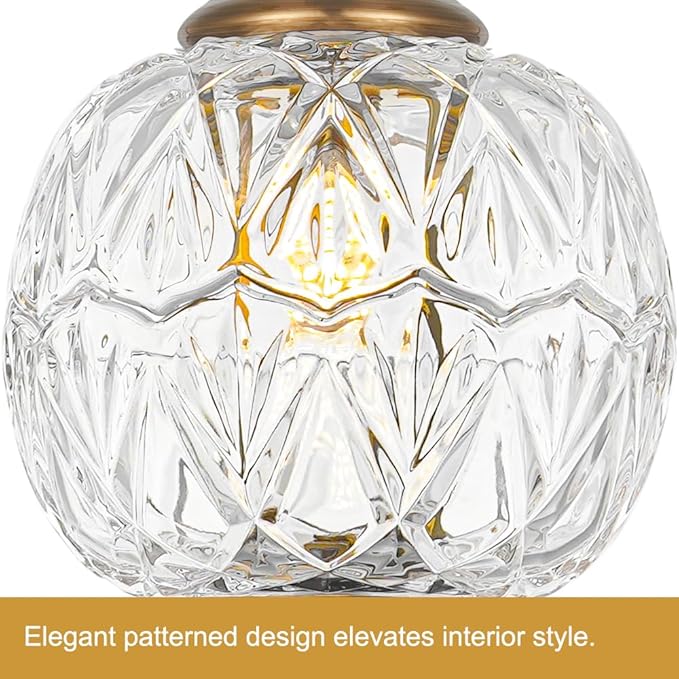 Brushed Gold Bathroom Vanity Light Fixture Vintage Style - 3 Light G9 Bulb Compatible, 23" Wide Bathroom Lighting Over Mirror with Hand-Etched Glass Shades, Easy Mount for Makeup Area