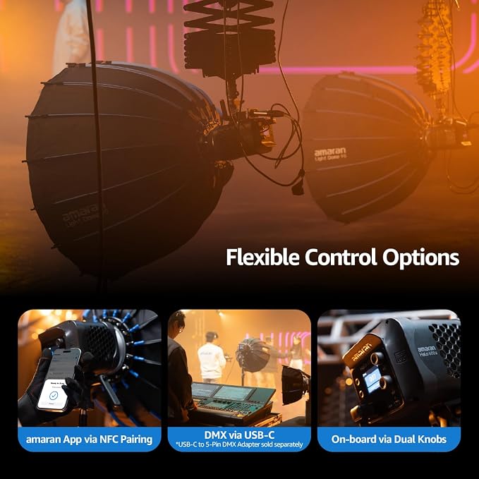 amaran Halo 600x LED Studio Light, 610W Bi-Color COB Compact Video Light | All-in-one Design APP Control,2,700K - 6,500K,32,500 lux @ 1m Bowens Mount Lighting for Home Studios,Livestream