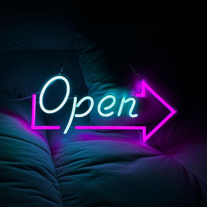 OPEN Neon Sign for Business，18"x8.3" Neon Open Signs for Business with ON/OFF Switch for Storefront Window Glass Door Shop Store Florists Bar Salon Cafes Restaurant