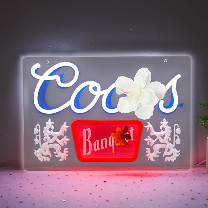 JFLLamp Beer Neon Signs for Wall Decor Crs Banquet Neon Lights for Bedroom Led Signs Suitable for Dormitory Man Cave Christmas Gift