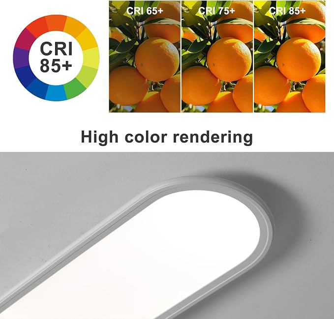 55-Inch Dimmable LED Linear Ceiling Light, 60W Low Profile | Ultra-Thin 1.38-Inch White Fixture with Remote, 3000K-6000K, 10%-100% Brightness for Kitchen, Hallway, Closet and Laundry