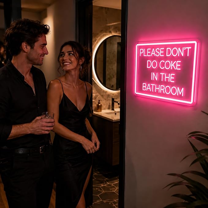 Bathroom Neon Lights Signs Neon Sign Led Sign Light for Wall Decor | Don't Do It In The Bathroom Neon Sign for Room Decor,Man Cave Decoration,Dormroom,Wall Decor,Gift,5V USB Powered