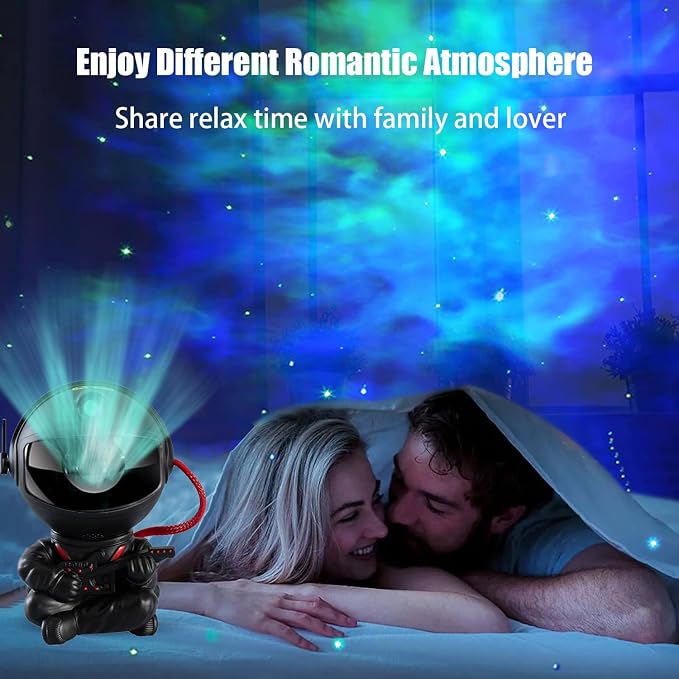 Astronaut Star Projector, Galaxy Projector Light, Kids Night Light with Guitar, Nebula Star Ceiling Night Light,Gifts for Birthdays, Valentine's Day, Christmas，with Remote，Black