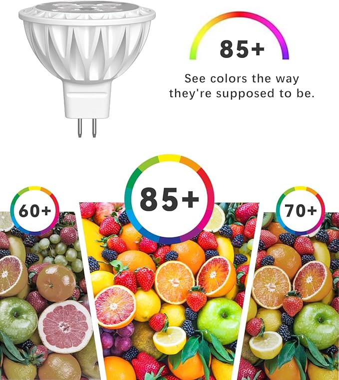 MR16 LED Bulbs 50W Halogen Equivalent Landscape Light Bulbs, 2700K Warm White 5W GU5.3 MR16 12V Spotlight Bulb, Non-Dimmable 38° Beam Angle for Landscape, Recessed, Track Lighting 6 Pack