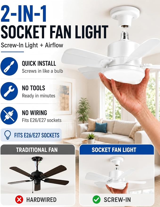 Ceiling Fan with Light, 17'' Flush Mount Low Profile Fan for Bedroom &Patio | Quiet Reversible DC Motor, 6-Speed, 3-Color Temp Dimmable LED Light with Remote & Timer, Indoor Small Ceiling Fan White