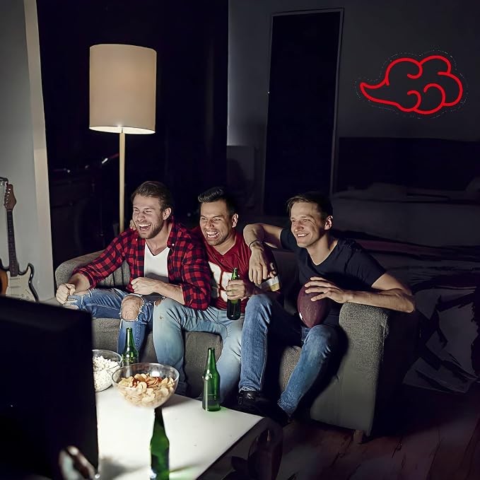 Cartoon LED Red Cloud Neon Signs for Wall Decor, Anime Dimmable Gaming Neon Sign Wall Signs USB Night Neon Light for Bedroom Game Room Man Cave Party, Gifts for Your Son, Boyfriend
