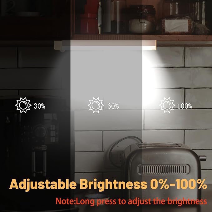 6 Pack Under Cabinet Light,Motion Sensor LED Lights with Magnetic 8 inch，Rechargeable Indoor Wireless Closet Lights for,Kitchen,Stairs Cabinet