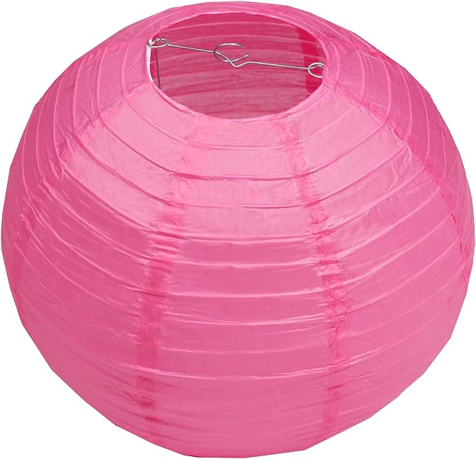 Pack Of 6 Round Paper Lanterns Lamp Wedding Birthday Party Decoration (Hot Pink, 18"/45CM)