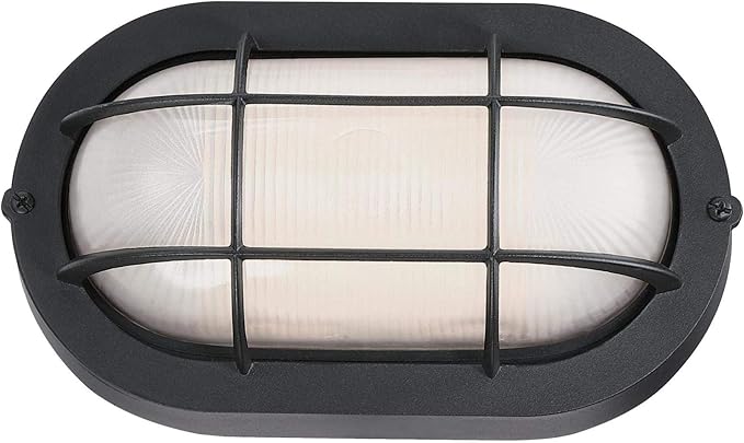 Westinghouse 6113700 Traditional One-Light Dimmable LED Outdoor Wall Light, Textured Black Finish, White Glass