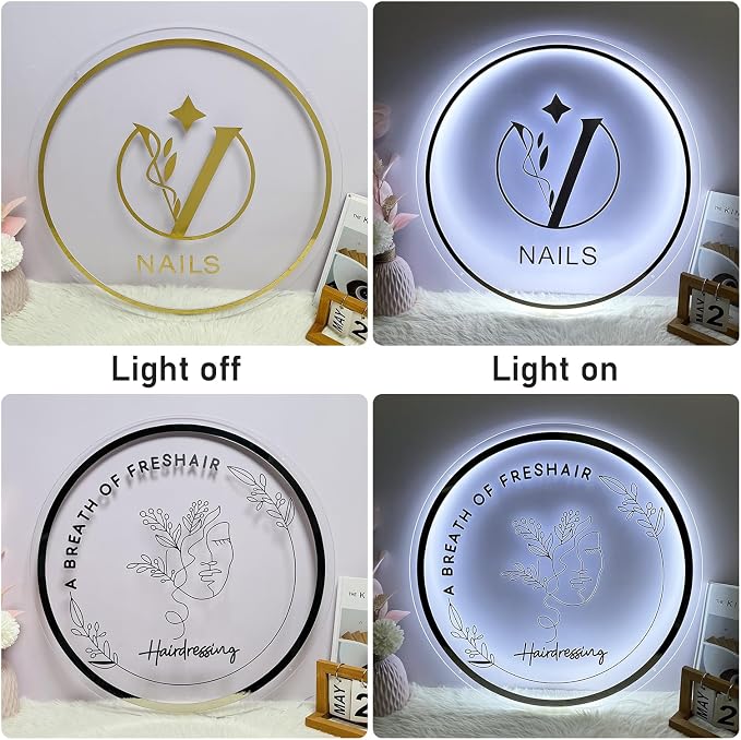 Custom Business Logo Neon Sign,Custom Acrylic Backlit Neon LOGO Signs | Personalized LED Logo Customize Logo for Beauty Salons, Cafes, Offices, Studio Sign, Boutique, Outdoor