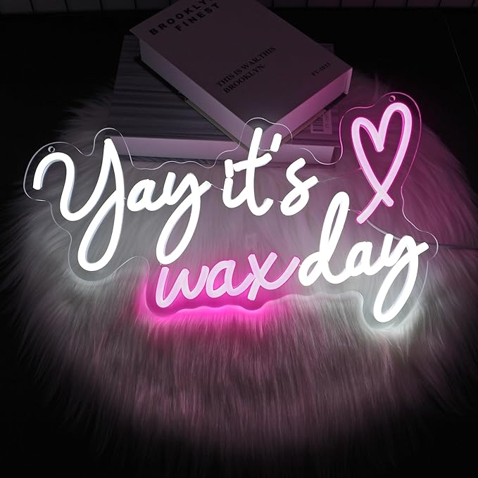 Neon Sign Led Neon Lights Neon Signs for Wall Decor USB Powered Led Neon Signs for Room Decoration (Wax Day)
