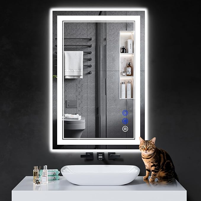 36"x24" LED Bathroom Mirror with Lights,Anti-Fog,3 Color Modes