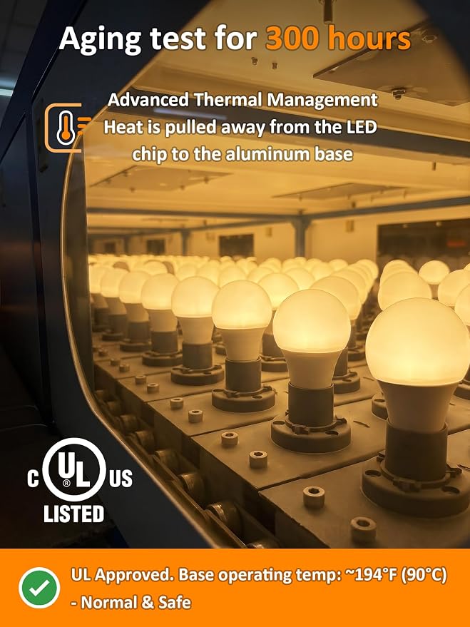 TJOY A19 Dimmable LED Light Bulb, 60 Watt Eq, Warm Soft White 3000K, E26 | 800 Lumens Standard Base, Energy Saving Lightbulbs, Efficient 9W, 120V, 15,000 Hour Lifetime, 4 Pack