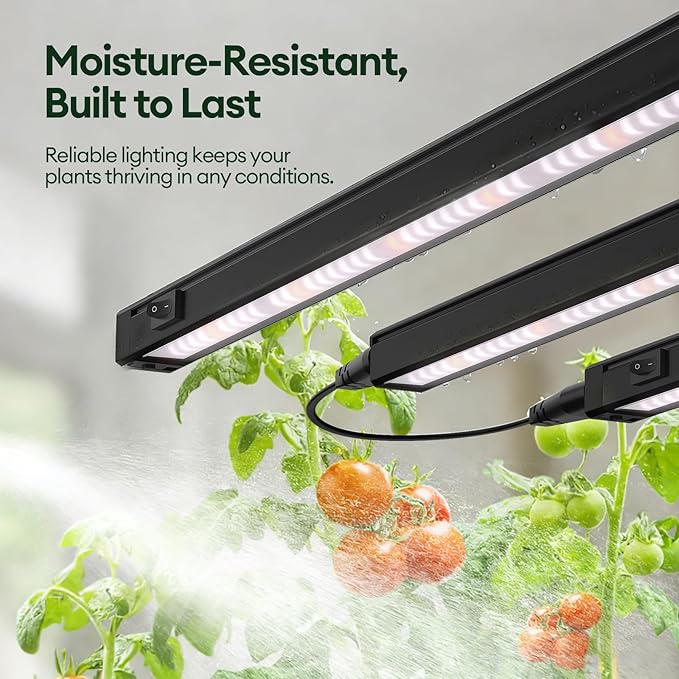 Plant Grow Light 2ft, Tunable Full Spectrum LED Grow Light Strips 60W (4 x 15W), T5 Growing Lamp for Indoor Plants, Greenhouse, High PPFD, 4-Pack