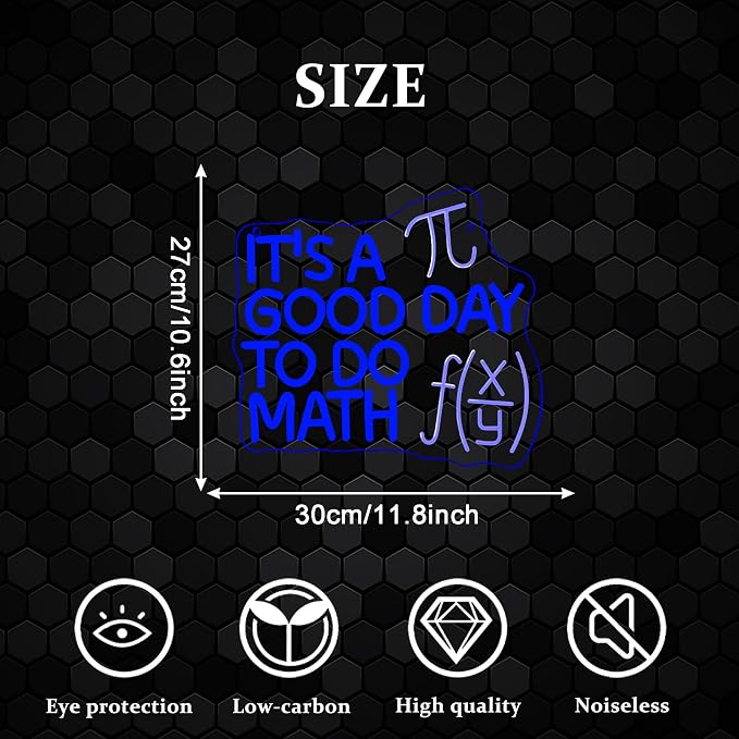 It's A Good Day To Do Math Neon Sign, Dimmable LED Math Classroom Decor Sign, Funny Math Decor Classroom Neon Light Art Classroom Welcome Sign Math Teacher Gift(11.8 * 10.6in)