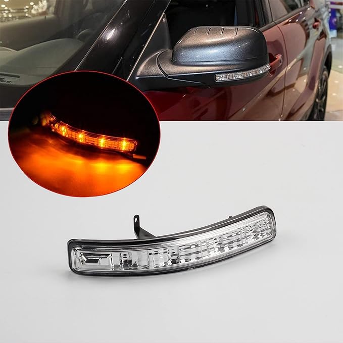 Dasbecan Left Mirror Light Turn Signal Lamp Compatible with Ford Explorer 2011-2019 Driver Side Led Indicator Lights Replaces# BB5Z-13B375-A BB5Z13B375A