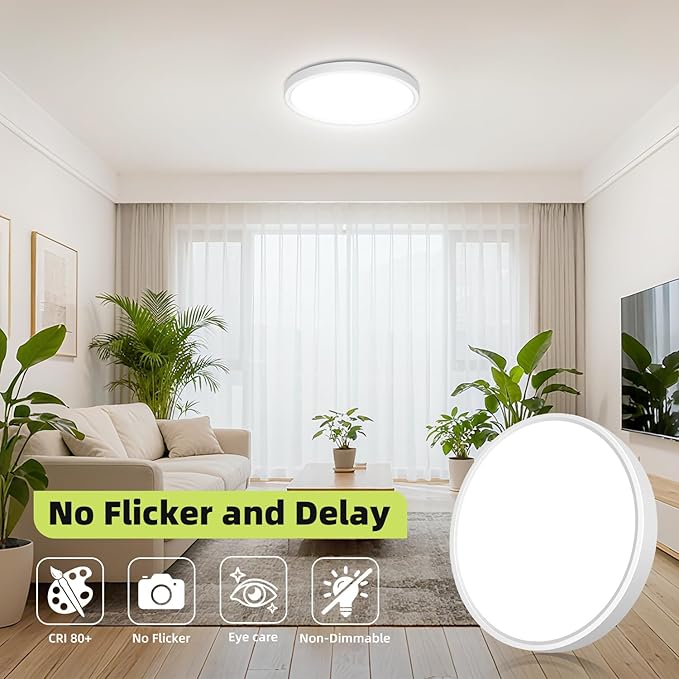 hepside 2PACK Flush Mount LED Ceiling Light Fixture 5CCT 9Inch 18W & 200W Equivalent Closet Light Fixture,Small Round Slim Surface Ceiling Lamp for Hallway,Bathroom,Bedroom,Kitchen,Interior