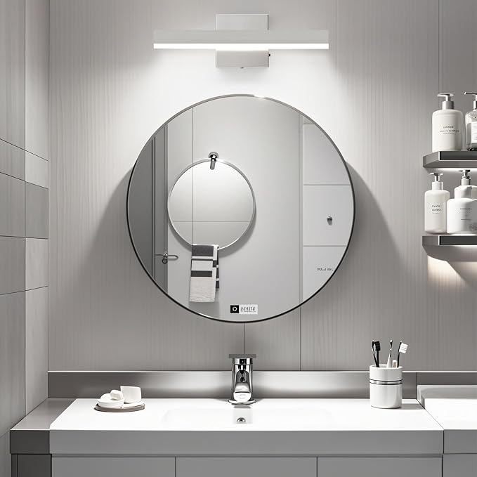 Nickel Bathroom Vanity Light Fixture 15.7'' 20W Dimmable 5CCT LED Hardwired | Bathroom Light Fixture Over Mirror, Bathroom Wall Sconce, Rust-resistant, ETL Certificated, 2700K/3000K/3500K/4000K/5000K