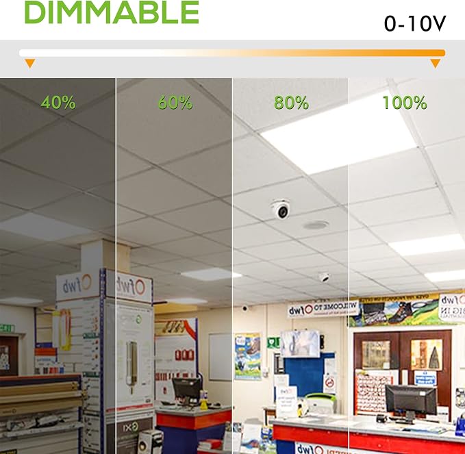 hykolity 2x2 LED Flat Panel Troffer Light,5CCT Dimmable,Drop Ceiling 2Pack | 30W-50W 5CCT 3000K-6500K Selectable 0-10V Dimmable Ultra Slim Recessed ETL Listed for Office Classroom Hospital Garage Retail