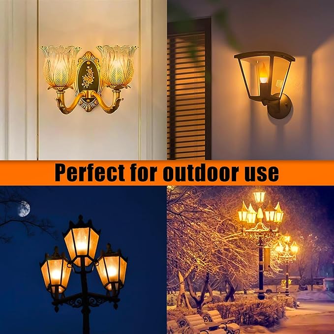 Bestview LED Flame Effect Light Bulbs,3 Modes Smart E26 Chandelier Base Flickering Candle Fire Light Bulb for Halloween, Christmas, Party, Porch, Indoor&Outdoor Home Decoration (8 Pack)