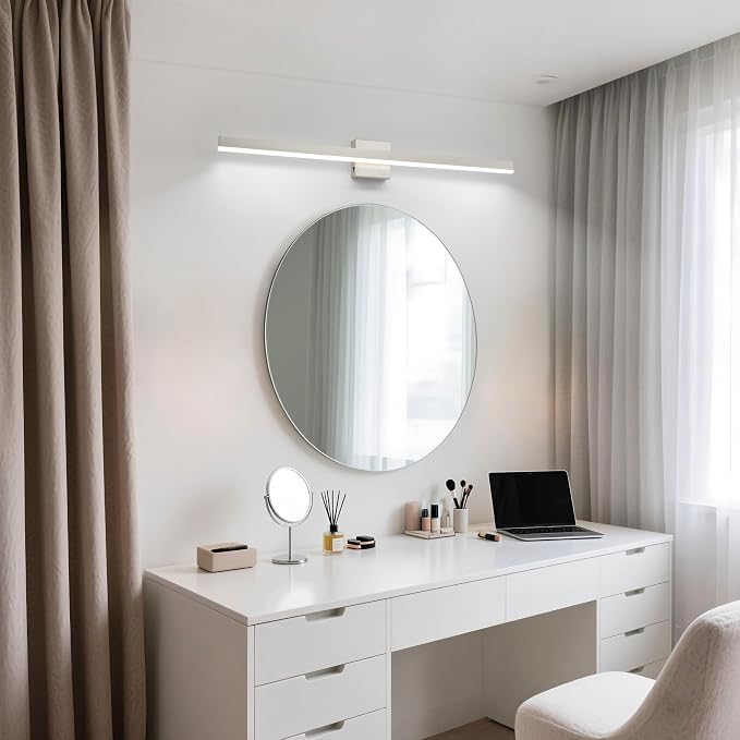 Nickel Bathroom Vanity Light Fixture 39.4'' 20W Dimmable 5CCT LED Hardwired | Bathroom Light Fixture Over Mirror, Bathroom Wall Sconce, Rust-resistant, ETL Certificated, 2700K/3000K/3500K/4000K/5000K