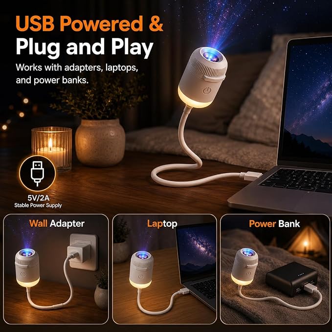 Galaxy Projector, Ocean Projector, 5D Holographic Night Light Projector, Plug and Play Hd Star Projector, 360° Adjustable Hd Galaxy and Ocean Projector for Bedroom Ceiling，Ocean & Galaxy 24pc