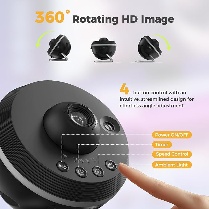 Galaxy Projector, 13 in 1 HD Planetarium Galaxy Star Projector | 360 Rotating Star Projector Light with Adjustable Knob and Timer for Kids, Ceiling, Gifts, Room Decor