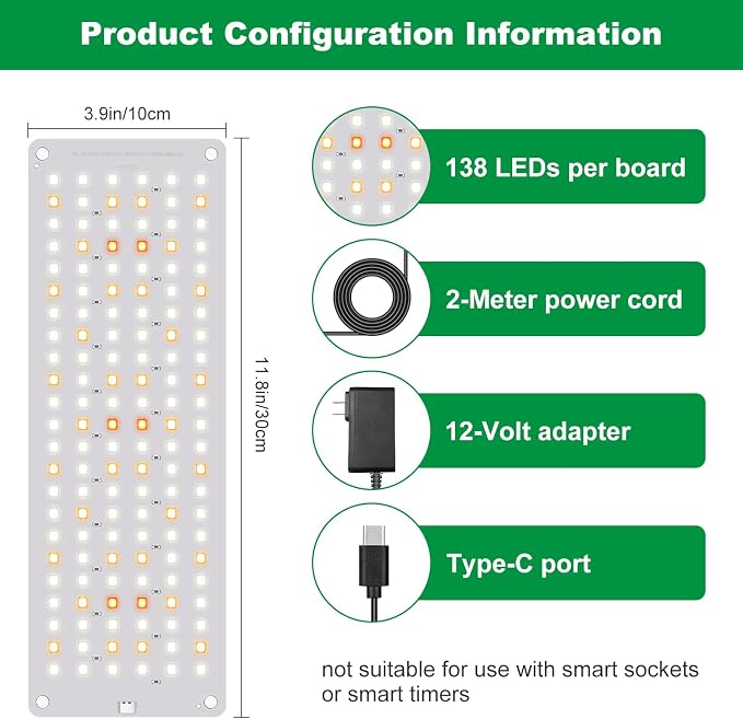 Aumtrly Plant Grow Light for Seed Starting Growing, 882 LED Full Spectrum | Slim 6 Panel, 6/12/16H Auto Timer, 5 Dimming Levels, 3 Light Modes, 2 Installation Methods, Use Indoor Under Shelves