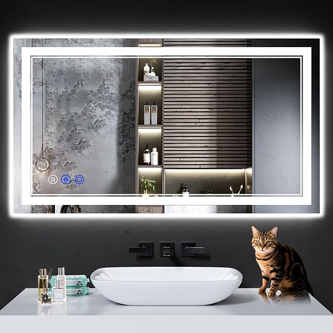 42"x24" LED Bathroom Mirror with Lights,Anti-Fog,3 Color Modes