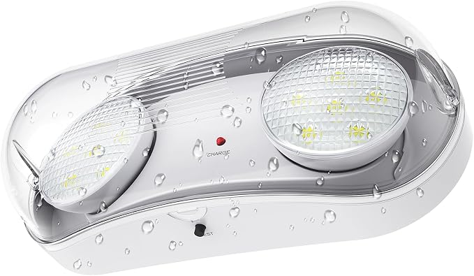 Wet Location Rated Outdoor Emergency Light,Waterproof Exterior Led Emergency Lights with Battery Backup,Adjustable Heads,Commercial Hardwired Emergency Lighting,UL Listed,120-347V(1 Pack)
