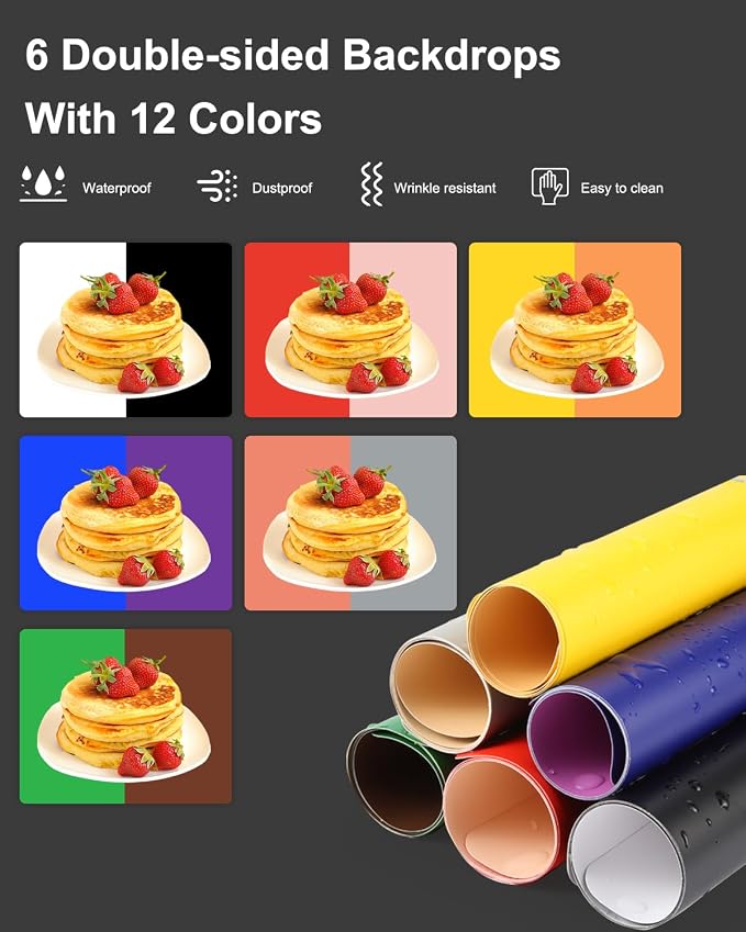Photo Studio Box, PULUZ 40cm Folding Lightbox 160 LED Ring Light Portable Photo Studio Photography Shooting Tent Box Kit 12 Colors Backdrops USB Light Box for Phones DSLR Camera 16 x 16 inch