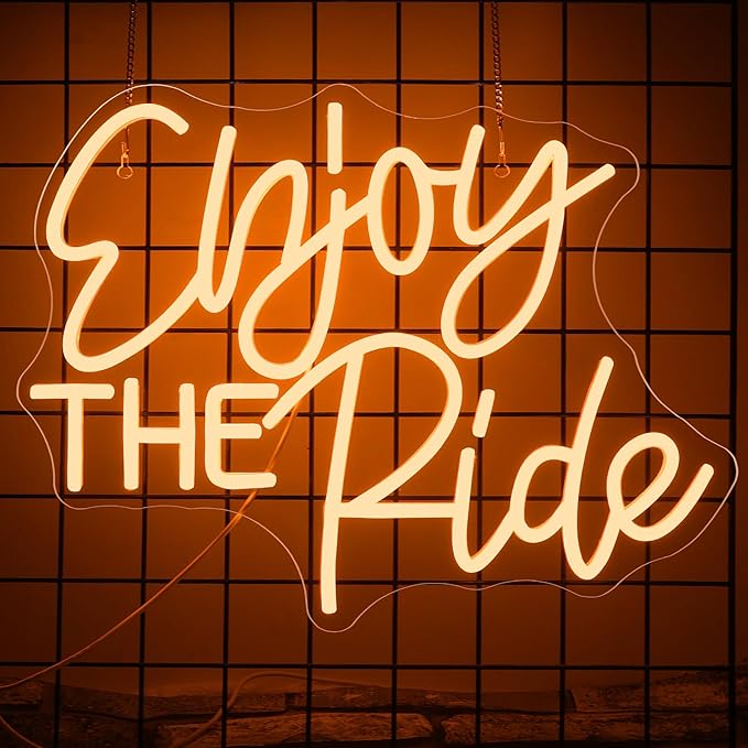 NOSUN Enjoy The Ride Neon Sign Sports Neon Signs LED Light Sign Gym logo Home Gym Decor Fitness Neon Light Gift for Cyclist Cycling neon sign