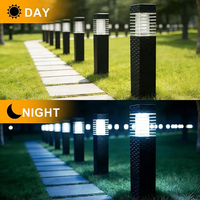 SUNNYPARK 8 Pack Solar Pathway Lights Outdoor | Rattan Style, Modern Design, Waterproof, LED Landscape Lights for Walkway, Driveway, Patio, Yard