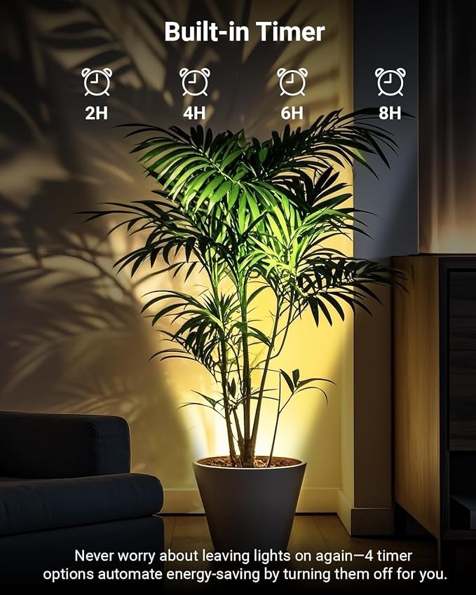 4 Pack Uplighting Indoor, LED Floor Can Lights with Remote and Timer, 3 Color Temps Dimmable Spotlight for Corner Sofa Plant Home Accent Lighting, 5.9 FT Plug Cord & Foot Switch, Black