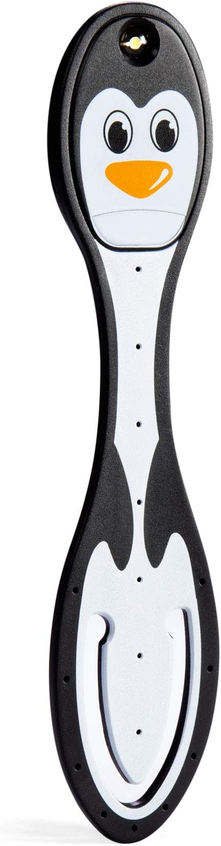 Gifts for Readers & Writers Book Light, Clip On Reading Light for Bed, 2in1 Flexilight & Bookmark, Small & Lightweight with a Soft Glow, 2 Batteries Included, Penguin