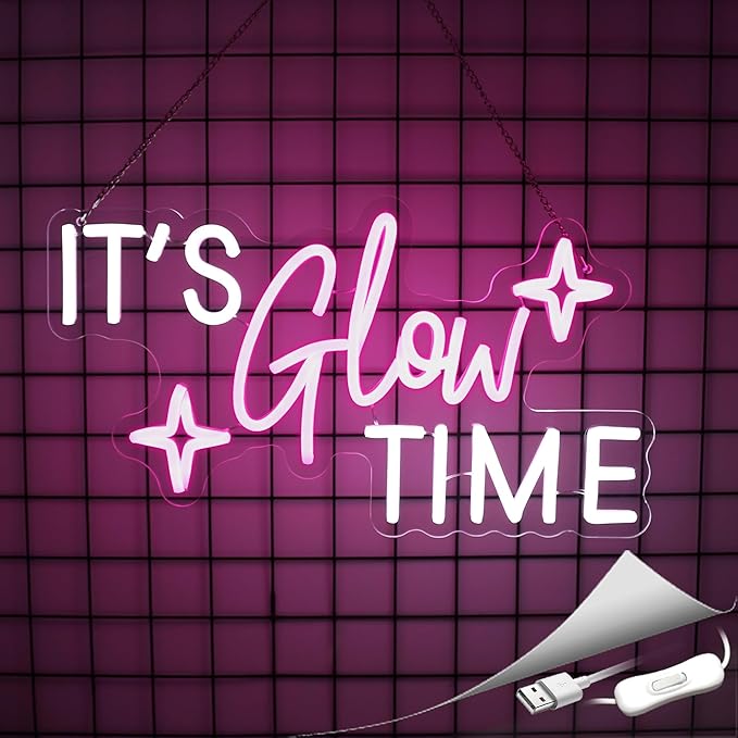 Neon Sign Led Neon Lights Neon Signs for Wall Decor USB Powered Led Neon Signs for Room Decoration (Glow Time)