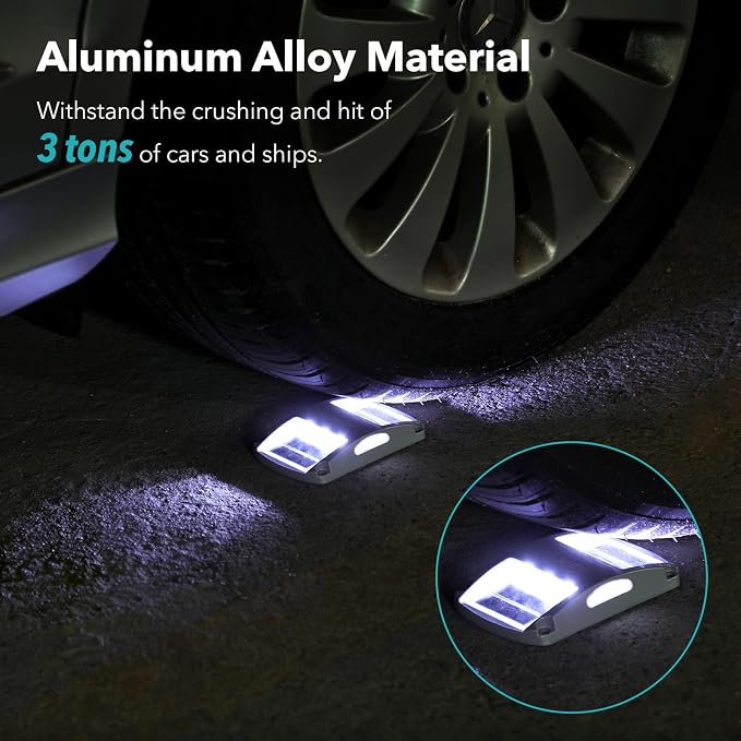 AGPTEK Solar Driveway Lights 12 Pack, White LED Deck Lights, Waterproof, Solar Powered, Easy to Install, Outdoor Marker Lights for Warning, Pathway, Garden, Yard | LED Solar Powered Driveway Marker Lights for Warning Step, Sidewalk, Pathway, Garden, Ya...