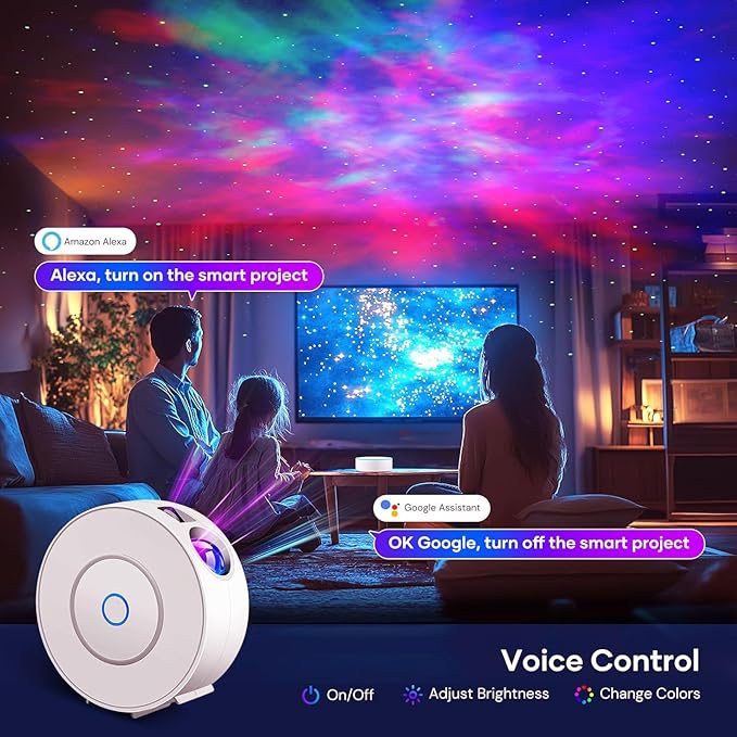 Galaxy Projector, Star Projector for Bedroom Full Ceiling Projected, Smart Control,Timer, Silent LED Night Light for Kids Adults Game Room Party Home Decor (Green Star+Remote)
