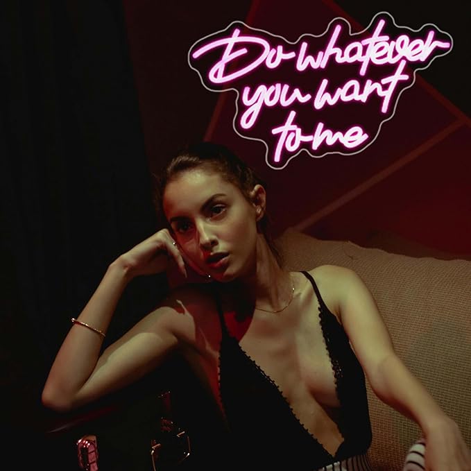 Neon Sign, JGHTURIE Do Whatever You Want to Me Neon Signs for Wall Decor, Pink LED Light-Up Sign for Room Decor, Bar, Party, Man Cave, USB Powered