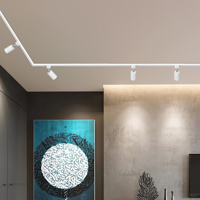 39FT H Track Lighting Rail Kit, White 120V H Type Track Rail System | Includes Floating Canopy Connector, I/L/T Connectors, End Caps and Live End Feed. Compatible with H style 3-wire Track heads