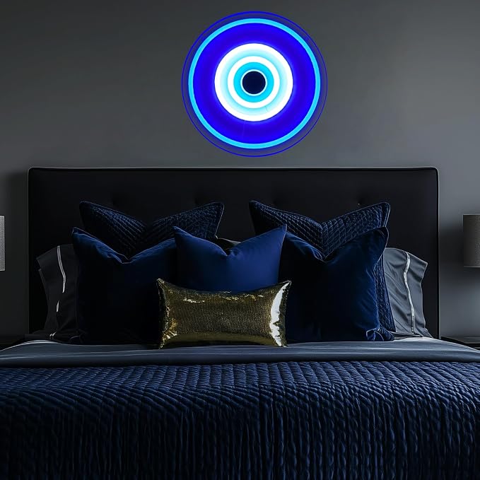 Protection Neon Sign Evil Eye Sign Greece Led Sign Light Dimmable LED Man Cave Bar Garage Wall Lights for Bedroom Windows Glass Pub Cafe Birthday Party Gifts