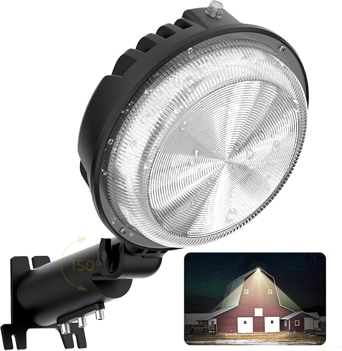 toberich 150W LED Barn Light Dusk to Dawn, 20000LM Outdoor Yard Light 4000K | Ultra Bright Security Light, Adjustable Angle, IP66 Waterproof, Photocell, AC110-120V, Lights Up Large Areas for Yard Barn