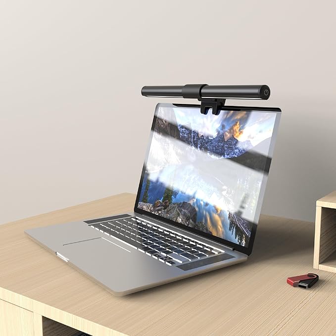 ScreenGlow 11.81' Monitor Lamp: Modern, 3000K~6500K CCT Adjustable, Dimmable, 5W LED, Eye Protection, Space Saving, Includes USB C Cable, for Laptop, Keyboard, Desktop, Home & Office