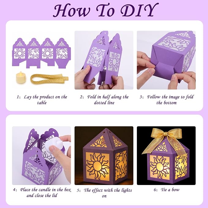 32 Pcs Sun Lantern Centerpieces with LED Candles and Ribbon | Paper Material, Princess Girls Birthday Party Festival Decorations, 16 Lanterns+16 Candles