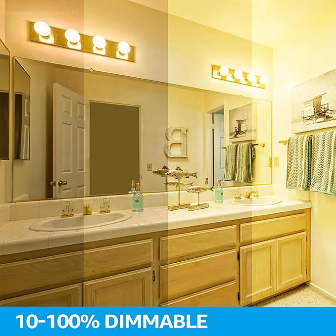 TORCHSTAR 12-Pack G25 LED Light Bulbs, 5W 40W Equivalent, Dimmable 450LM Globe Light Bulbs, 2700K Soft White, E26 Base Decorative Bulb, for Bathroom Vanity or Mirror, UL Listed