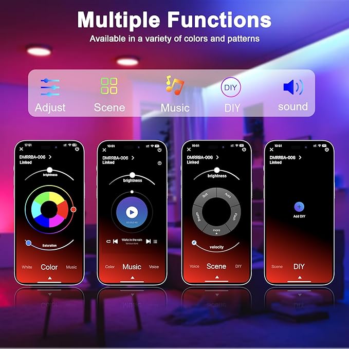 Nexillumi Neon LED Rope Lights 16.4FT, IP67 Waterproof LED Lights for Bedroom Flexible LED Light Strip with Remote and APP Control RGB Lighting Strip for Indoors Outdoors Bedroom Room Home Decor