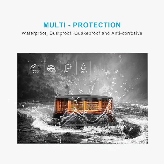 Agrieyes W16M Amber LED Beacon Lights, Emergency Strobe | Warning/Strobe Flashing