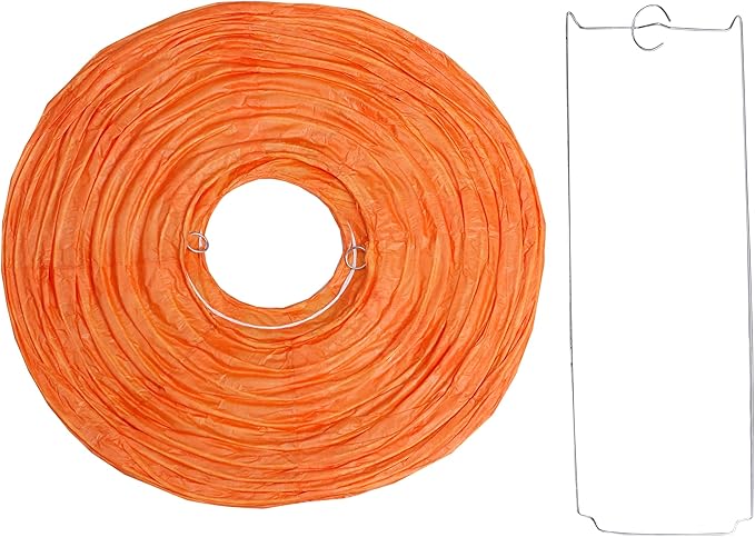 4"6"8"10"12"14"16"18 Round Paper Lanterns Lamp Wedding Birthday Party Decoration Pack Of 6 (Orange, 16"/40CM)