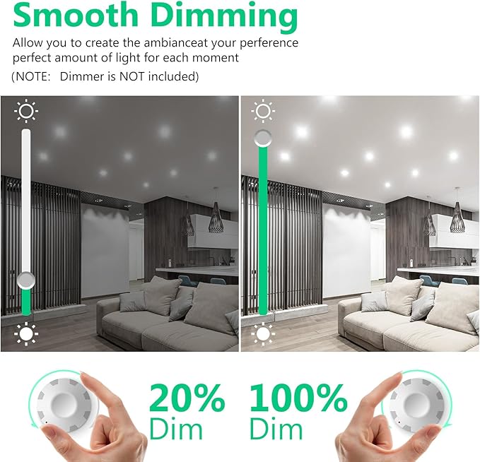 DAYBETTER BR30 LED Light Bulbs Indoor Flood Light, 5000K Daylight White LED Bulb 65W Equivalent, Dimmable, E26 Base, 800LM, Recessed Can Bulb for Living Room Bedroom Dining Room Bathroom, 12Pack