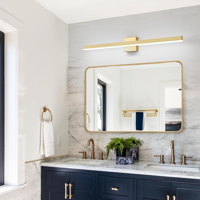 Gold Bathroom Vanity Light Fixture 39.4'' 20W Dimmable 5CCT LED Hardwired | Bathroom Light Fixture Over Mirror, Bathroom Wall Sconce, Rust-resistant, ETL Certificated, 2700K/3000K/3500K/4000K/5000K